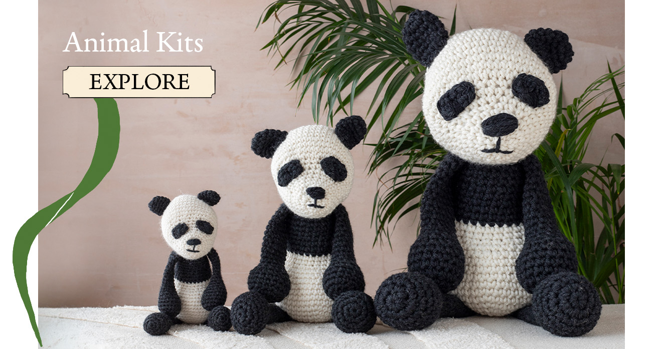 Animal kits large giant panda crochet patterns toft